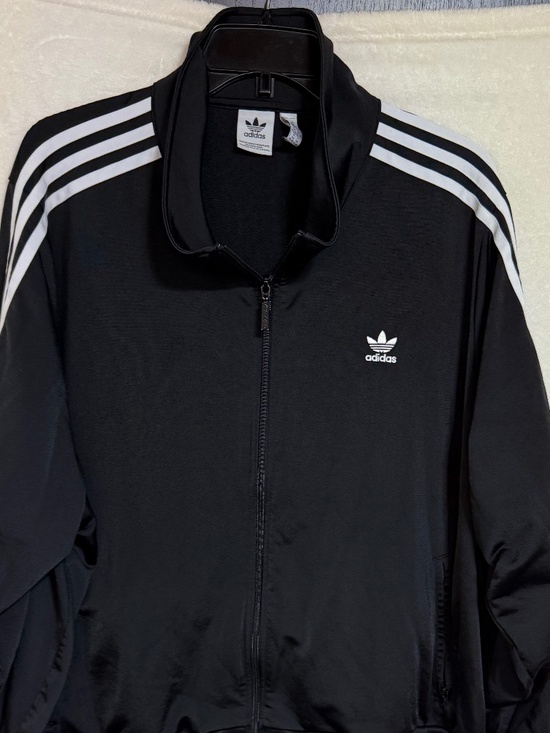 Adidas Women's 4X Track Jacket Zip - 3 Stripes Black & White Firebird - Picture 2 of 10